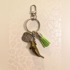 Dreaming of the Sea Manatee Keychain with Lime Tassel